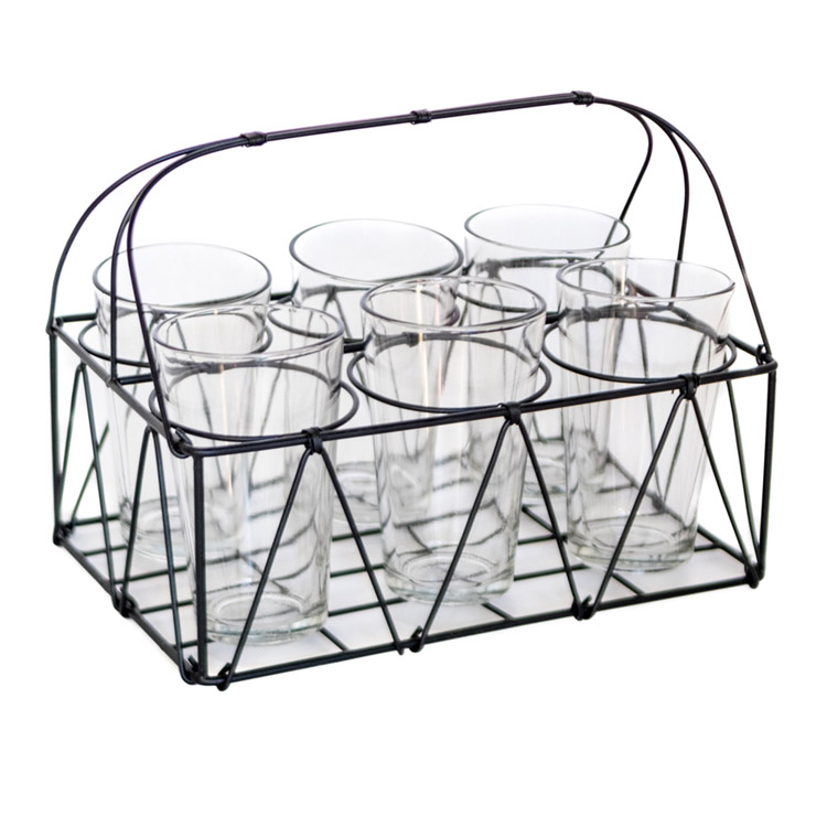 GLASS HOLDER WITH  6 CLEAR GLASS