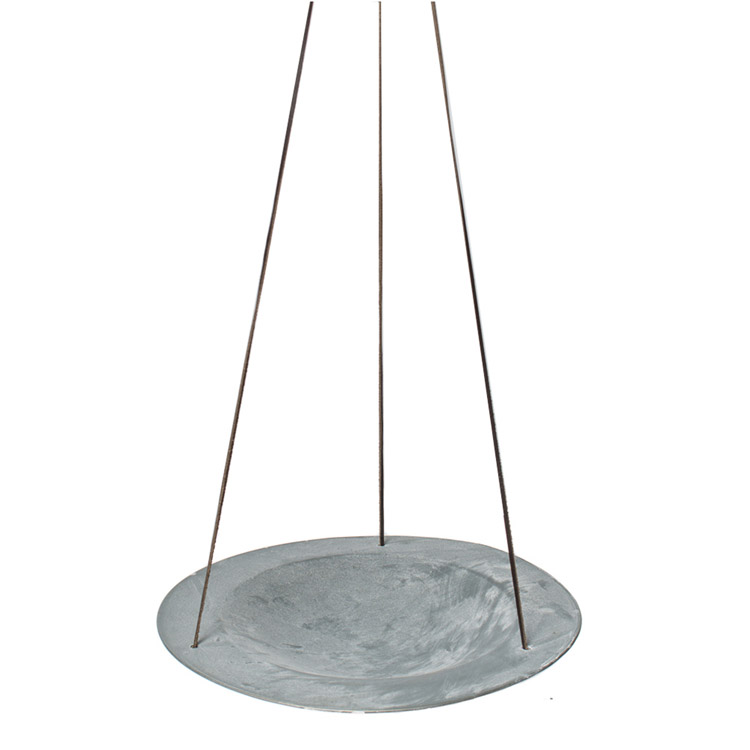 HANGING BOWL WITH 100 CM LEATHER STRING+ ZINK