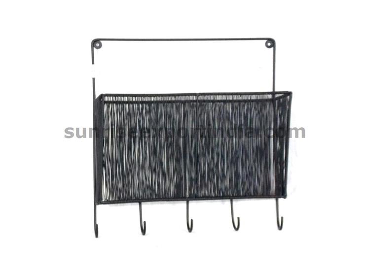 WALL BASKET WITH HOOKS