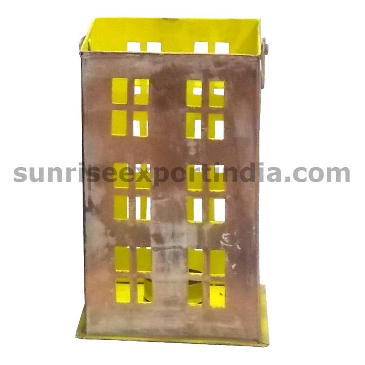 IVORY DISTRESSED AND YELLOW LANTERN