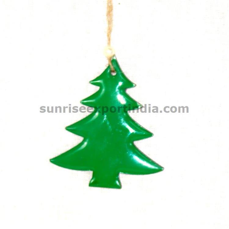 CHRISTMAS DECORATION HANGING RESIN AND WOOD TREE