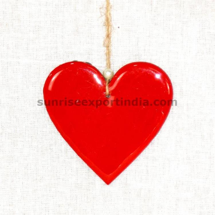 CHRISTMAS DECORATION HANGING RESIN AND WOOD HEART