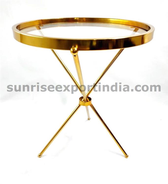 TRILEG SIDE TABLE GOLD